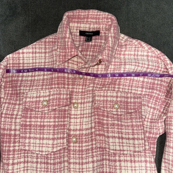 Forever 21 Pink and White Plaid Sacket - Picture 6 of 7